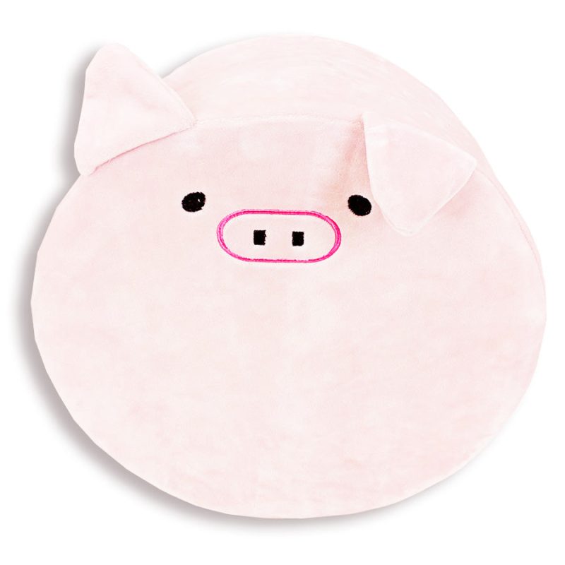 Looking for a cute and cozy pillow for your child? This Round Memory Foam Pig Themed Pillow featuring Olivia The Pig face is perfect to incentivize sleep.