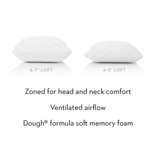 malouf reg zoned dough memory foam pillow low loft firm 21