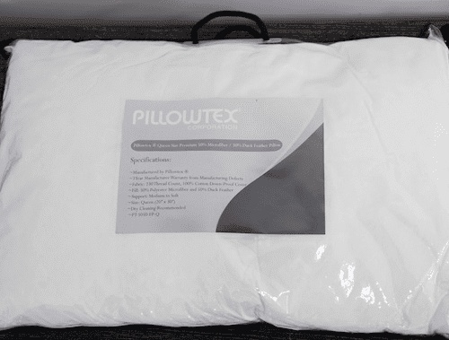 pillowtex reg 50 white duck feather 50 microfiber pillow 17